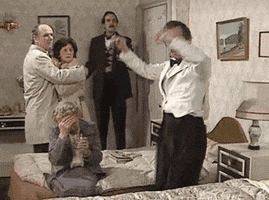 fawlty towers dancing GIF